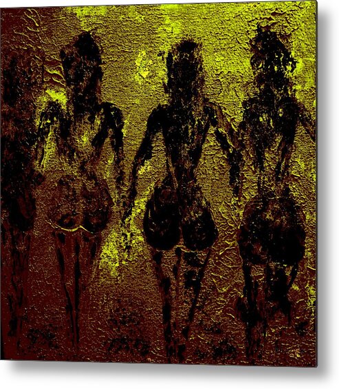 Nudes Metal Print featuring the painting Golden Harmony by Piety Dsilva