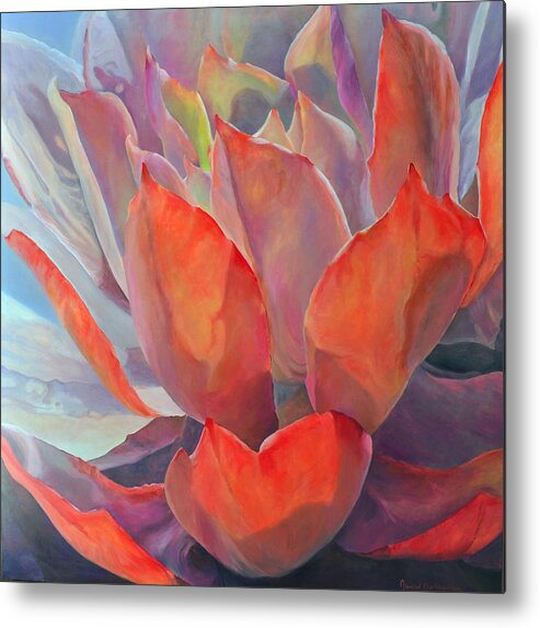 Acrylic Metal Print featuring the painting Grand Succulent by Muriel Dolemieux