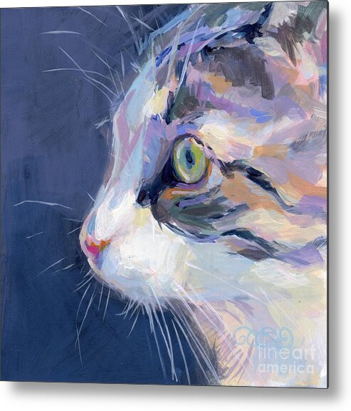 Kitten Metal Print featuring the painting Gray by Kimberly Santini