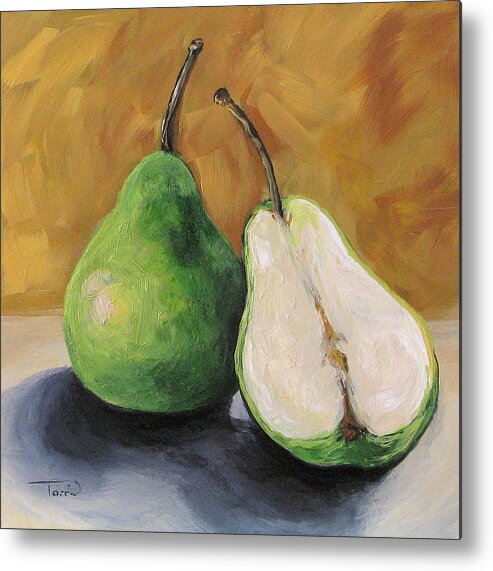 Pear Metal Print featuring the painting Green Pears by Torrie Smiley