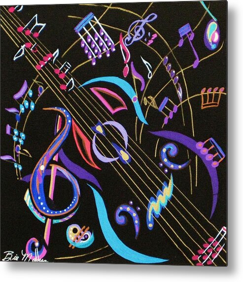 Fine Art Metal Print featuring the painting Harmony in Guitar by Bill Manson