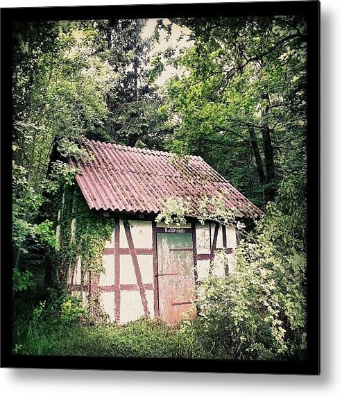 Hut Metal Print featuring the photograph Hut in the forest by Matthias Hauser