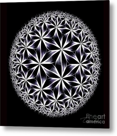 Mandala Metal Print featuring the digital art Ice Flowers by Danuta Bennett