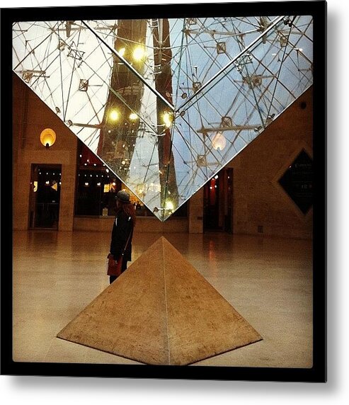 Pyramid Metal Print featuring the photograph Inverted Pyramid - Louvre, Paris by Jyothi Joshi