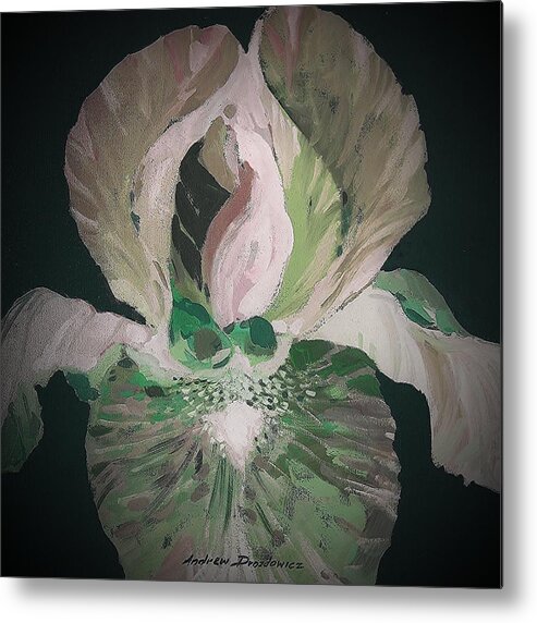 Iris Flower Metal Print featuring the painting Iris 4 by Andrew Drozdowicz