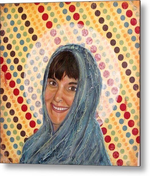 Portrait Metal Print featuring the mixed media Jewels of my Heart - Teresa by Suzan Sommers