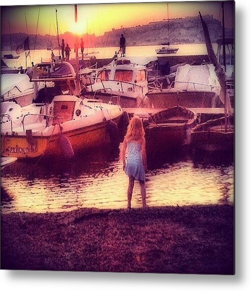 Italianeography Metal Print featuring the photograph Little Girl In Little Harbour, Elba by Ilaria Agostini