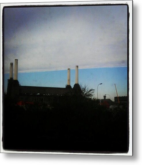 Blue Metal Print featuring the photograph #london #skyline #batterseapowerstation by Skye Park