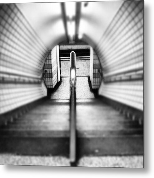 Trainstation Metal Print featuring the photograph #london #uk May 2012| #underground by Abdelrahman Alawwad