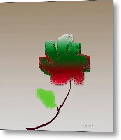 Lonely Flower Metal Print featuring the digital art Lonely Beauty by Asok Mukhopadhyay