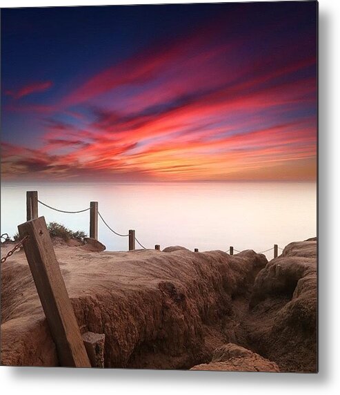  Metal Print featuring the photograph Long Exposure Sunset Taken From The by Larry Marshall