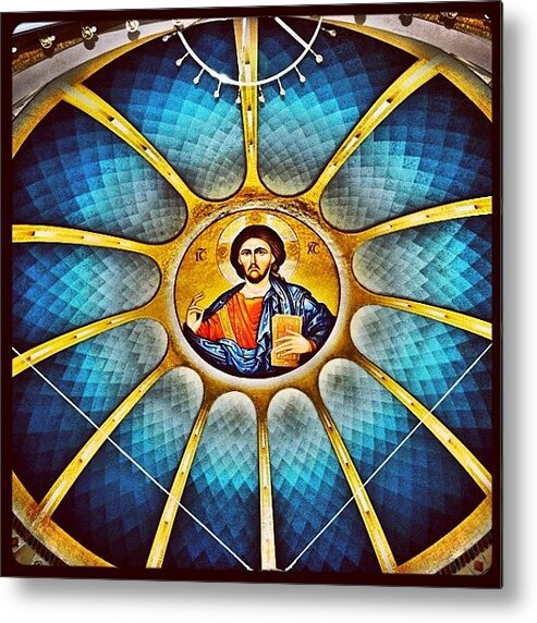 Albania Metal Print featuring the photograph Looking Up. #ceiling #roof #church by Richard Randall