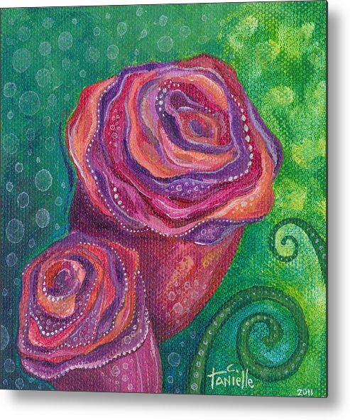 Floral Metal Print featuring the painting Love by Tanielle Childers