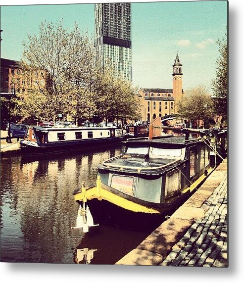 Old Metal Print featuring the photograph #manchester #manchestercanal #canal by Abdelrahman Alawwad