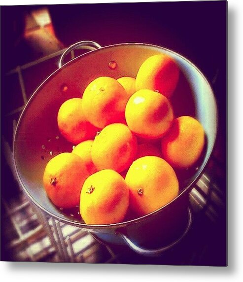 Oranges Metal Print featuring the photograph Mandarin #oranges Still Life / by Linandara Linandara