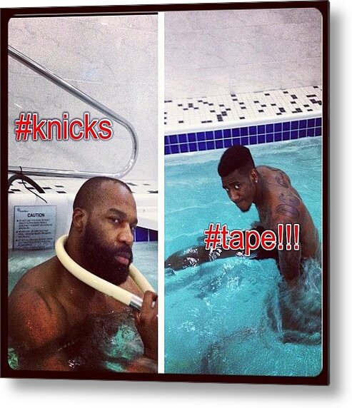 Tape Metal Print featuring the photograph Me And @monreaux85 Daily Pool Workout by Iman Shumpert