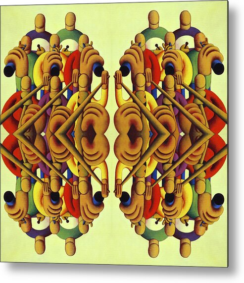 Music Metal Print featuring the painting Musical repetition composition 2 by Alan Kenny