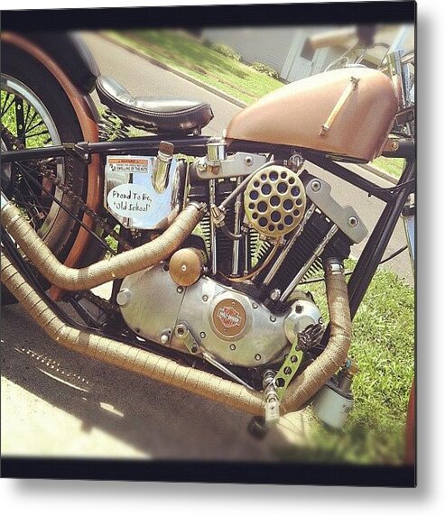 Me Metal Print featuring the photograph My Husbands New Old Bike.. Let's See by Annamarie Coogan