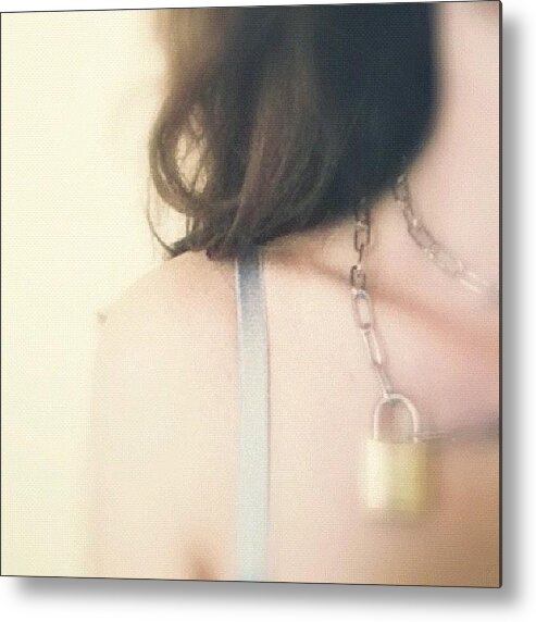 Selfportait Metal Print featuring the photograph My New Tiffany Necklace by Francesca Sara