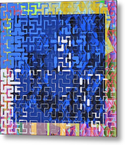 Ebsq Metal Print featuring the digital art Navy Maze by Dee Flouton