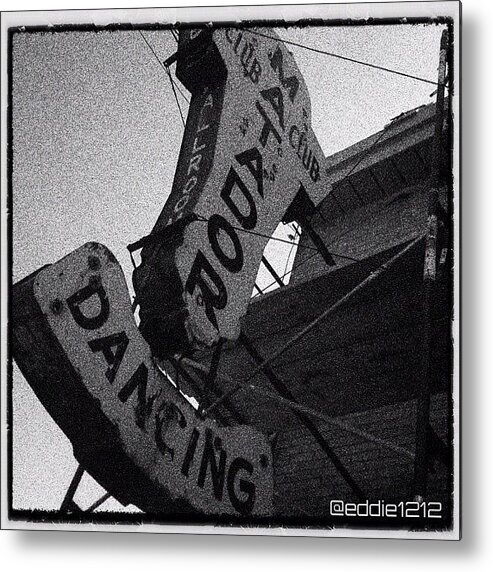 Blackandwhite Metal Print featuring the photograph Never Did Get To Party Here In The Days by Eddie Urwalek