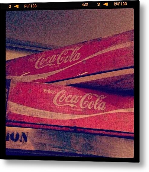 Box Metal Print featuring the photograph Old Coca Cola Boxes #cool #cocacola by Myrtali Petrocheilou