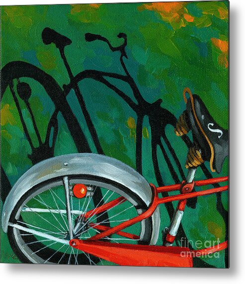 Bike Metal Print featuring the painting Old Schwinn by Linda Apple