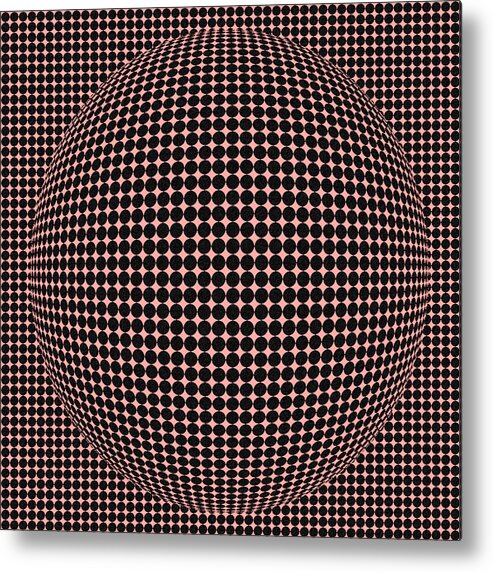 Optical Illusion Metal Print featuring the digital art Optical illusion red ball by Sumit Mehndiratta