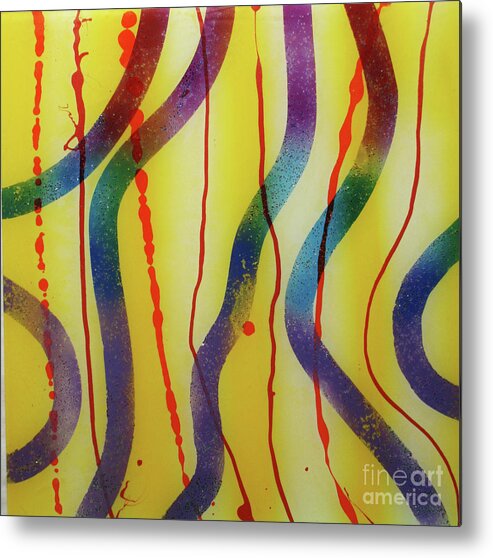 Party Metal Print featuring the painting PARTY - Swirls 2 by Mordecai Colodner