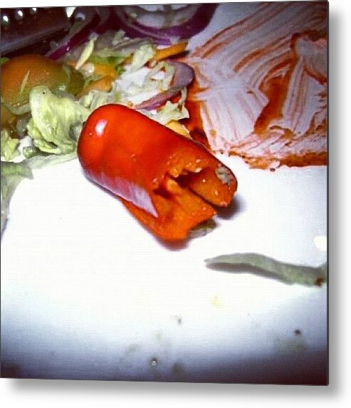 Chilli Metal Print featuring the photograph #photoadayaug 16 #food #leftovers by Charlotte Lyons