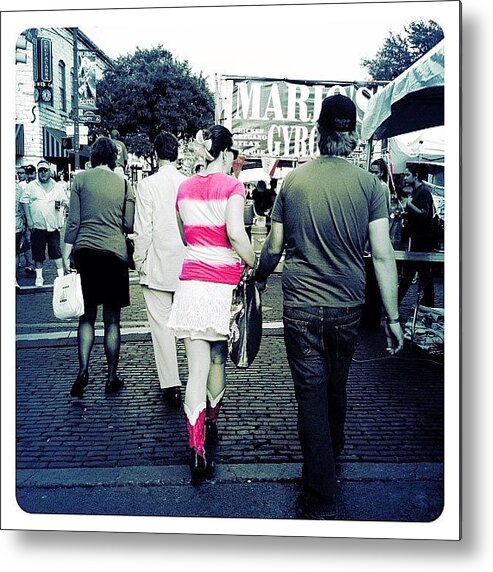 Mobilephotography Metal Print featuring the photograph Pink Cowgirl by Natasha Marco