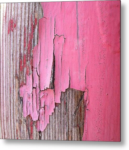 Givegpink Metal Print featuring the photograph Pink Peeling Paint by Julie Gebhardt