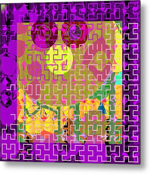 Ebsq Metal Print featuring the digital art Pink Puzzle Maze by Dee Flouton