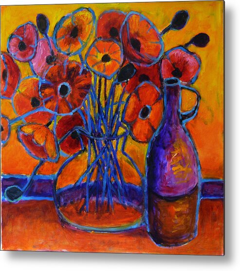 Art Metal Print featuring the painting Poppy time by Jeremy Holton