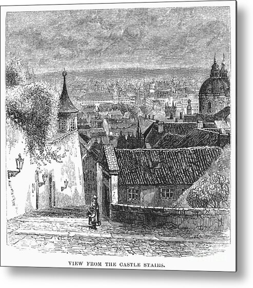 19th Century Metal Print featuring the photograph Prague: Castle Stairs by Granger