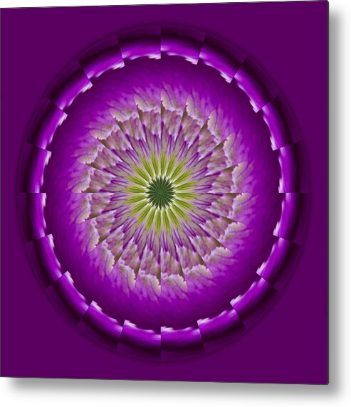 Mandala Metal Print featuring the photograph Purple Green Mandala by Bill Barber