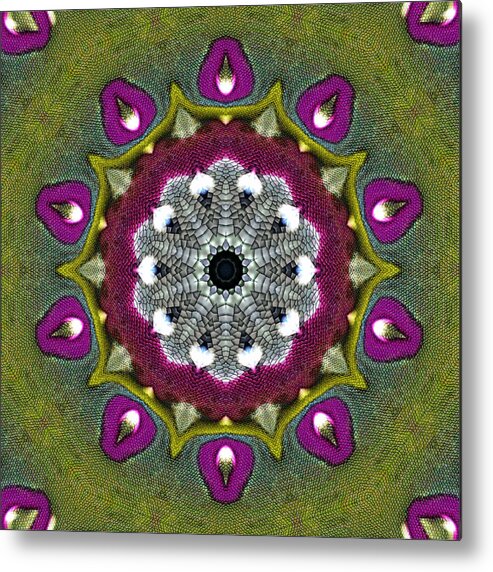Purple Metal Print featuring the digital art Purple Snakeskin Flower by Alec Drake