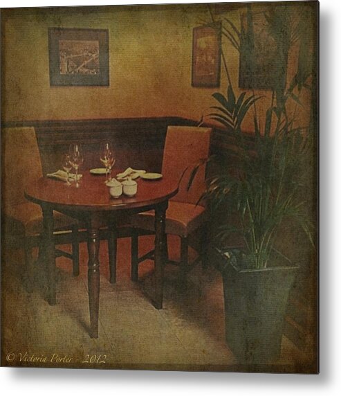 Interior Metal Print featuring the photograph Quiet Nook in Hotel Dining Room by Victoria Porter