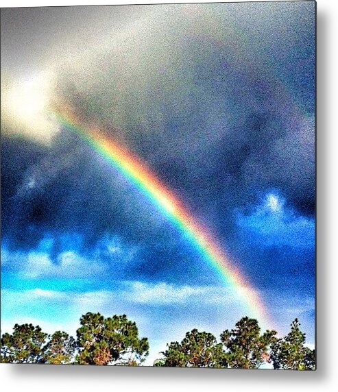 Beautiful Metal Print featuring the photograph Rainbow In A Storm... #art #color by Ben Gardner