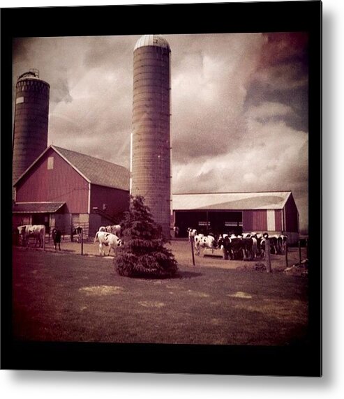  Metal Print featuring the photograph Red Barn by Parmilla Gnanasekaran