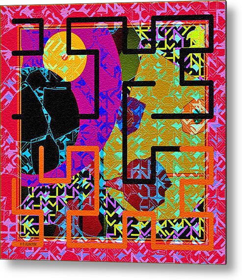 Ebsq Metal Print featuring the digital art Red Multi Maze by Dee Flouton