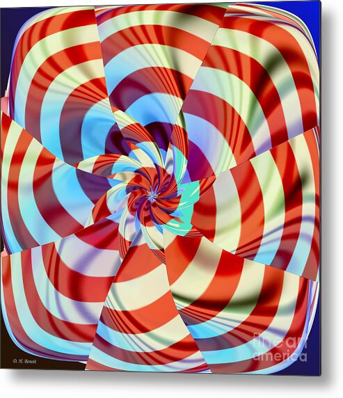 Digital Metal Print featuring the digital art Red White and Blue by Deborah Benoit