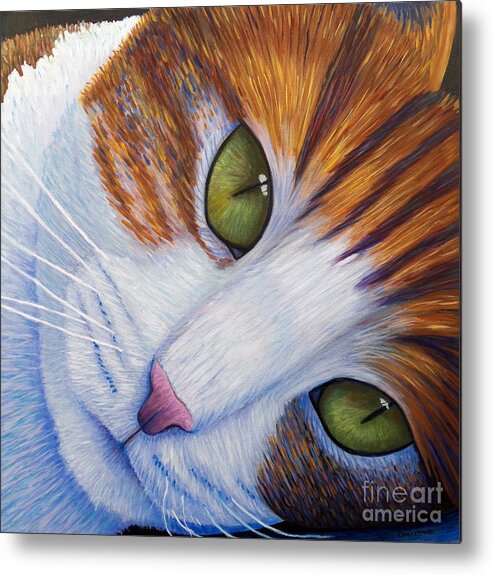Cat Metal Print featuring the painting Secrets by Brian Commerford