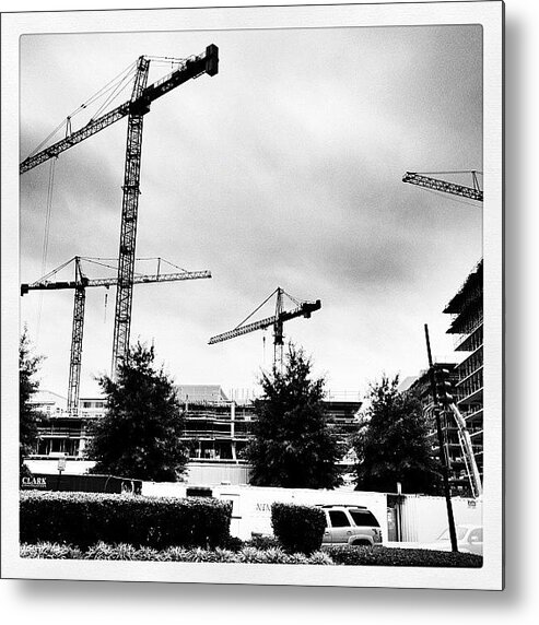 Hdr Metal Print featuring the photograph Sky Crane Grove, Urban Renewal by Rob Murray