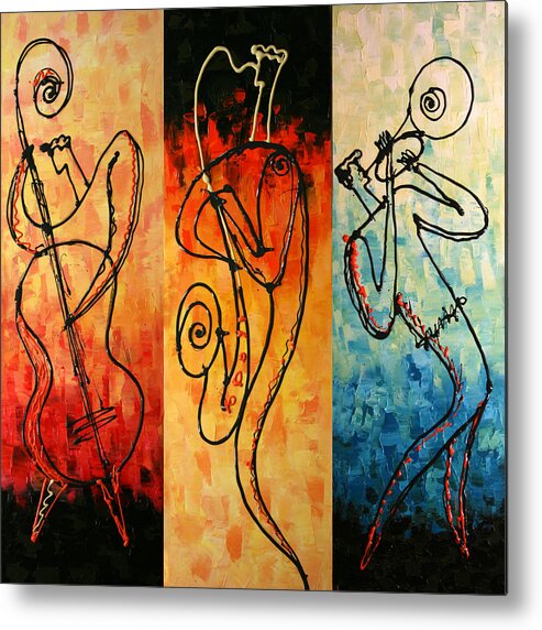 Paintings Paintings Metal Print featuring the painting Smooth Jazz #1 by Leon Zernitsky