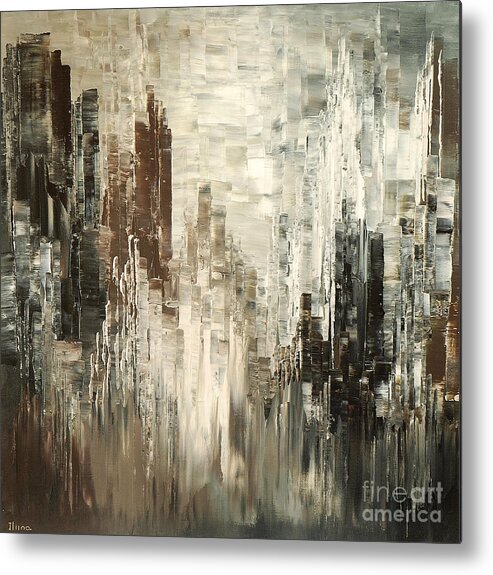 City Painting Metal Print featuring the painting Steel Towers by Tatiana Iliina