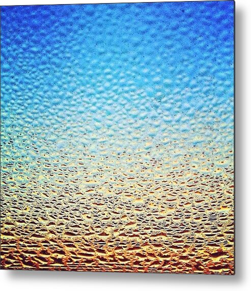 Blue Metal Print featuring the photograph Sunrise Through A Heavy Fogged Window by Melanie Stork