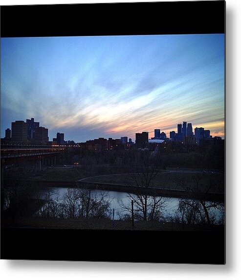 Bridge Metal Print featuring the photograph #sunset From The #umncampus by Mike S