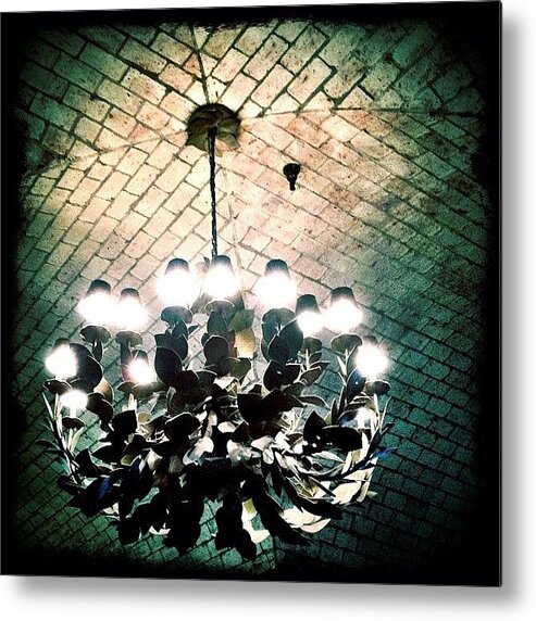 Mobilephotography Metal Print featuring the photograph Texan Chandelier by Natasha Marco