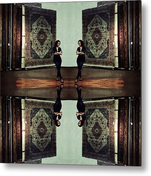 Symmetry Metal Print featuring the photograph The Egyptian Girl & The Persian Carpets by Natasha Marco
